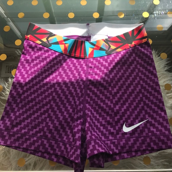 purple nike compression shorts